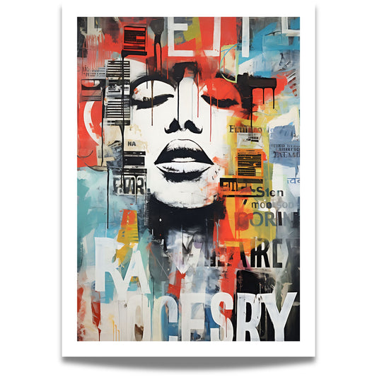 La kunst og urban energi smelte sammen med Urban Essence – en kraftfull street art-plakat &amp; lerret som kombinerer moderne graffiti-elementer, abstrakte farger og rå typografi.