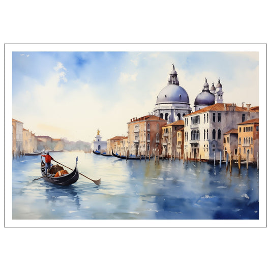 Grafisk maleri. Utforsk den romantiske skjønnheten med vår Venezia plakat og lerret. Dykk inn i det pulserende hjertet av Italia mens du tar inn synet av gondoler som glir stille gjennom kanalene og de fargerike bygningene som speiler seg i det stille vannet.