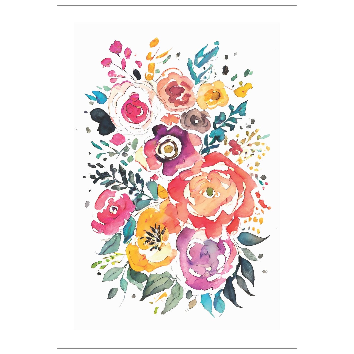 WATERCOLOR FLOWERS No2 - PLAKAT