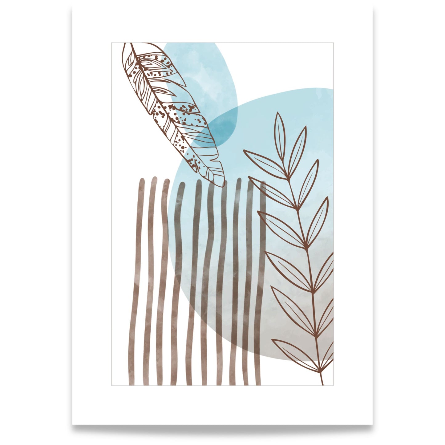 Abstract Harmony No2 plakat over spisebord i lys nordisk spisestue
