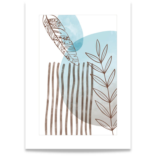 Abstract Harmony No2 plakat over spisebord i lys nordisk spisestue