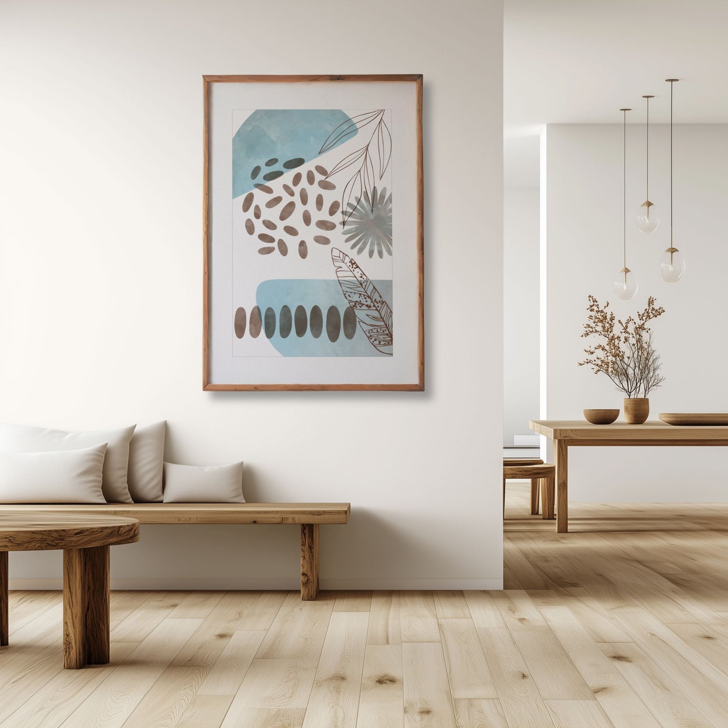 Abstract Harmony No3 abstrakt plakat i moderne nordisk interiør