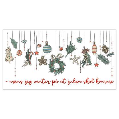 Designillustrasjon til adventskrus med julemotiv og adventstekst