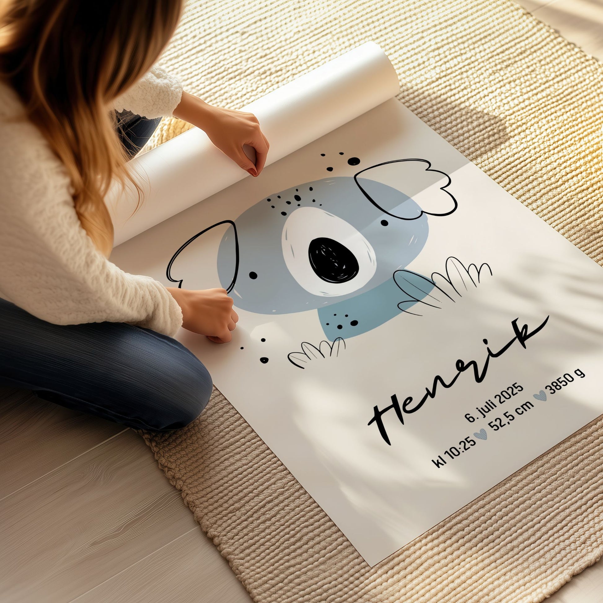 Søt koala plakat i nordisk stil