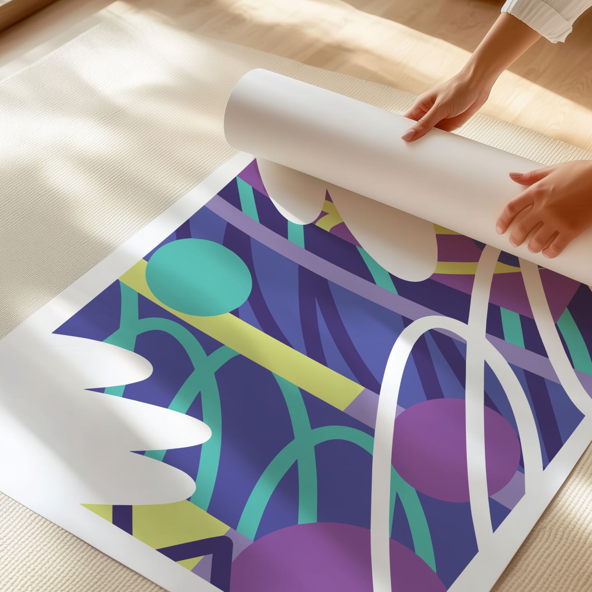 Detaljbilde av Graphic Layers moderne abstrakt plakat med organiske former