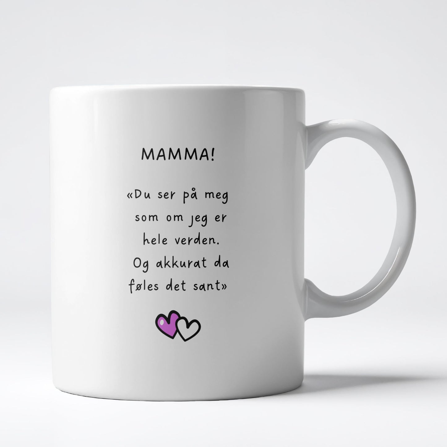 Keramikkrus med illustrasjon på én side og tekst på den andre – I will always love you mom