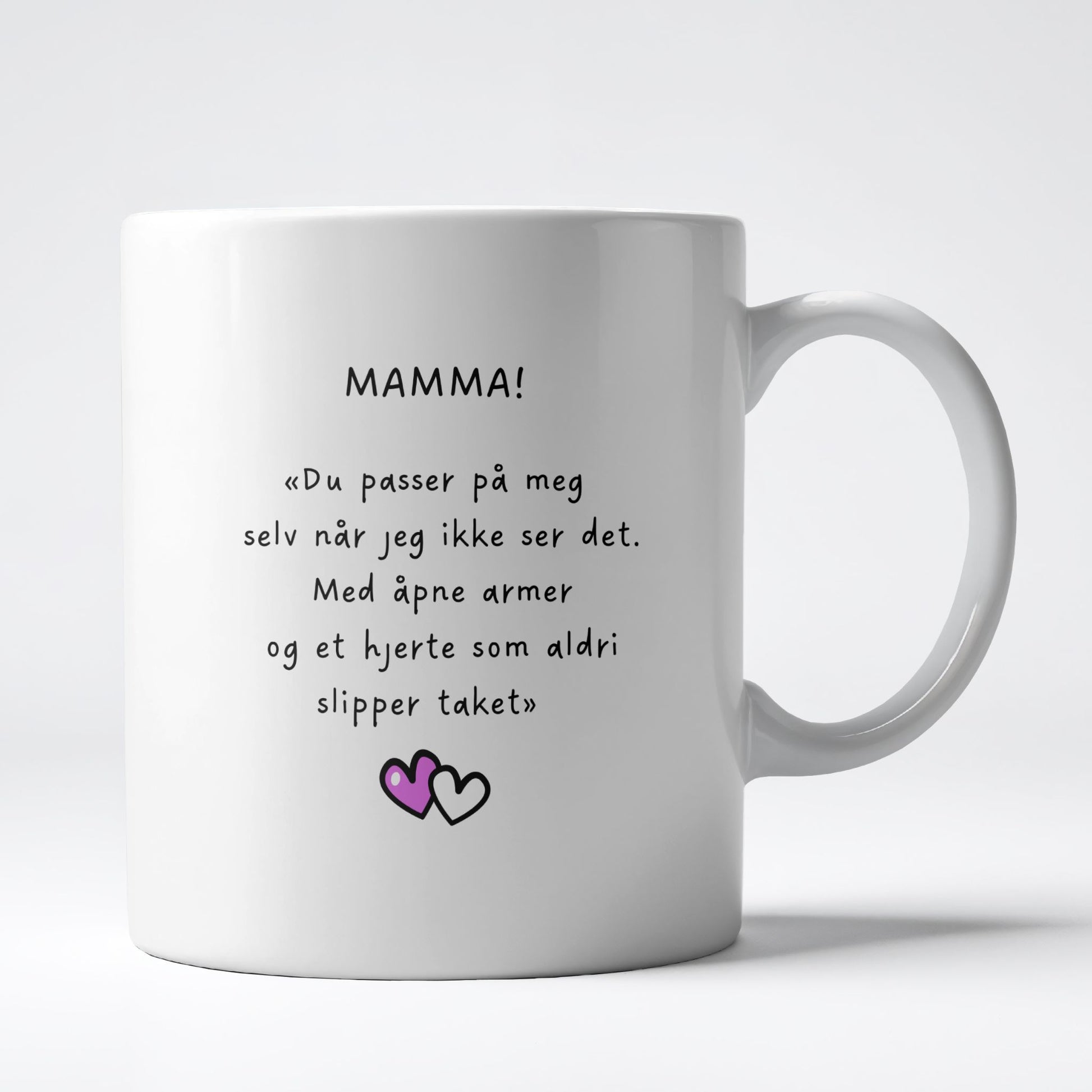 Keramikkrus med illustrasjon på én side og tekst på den andre – I will always love you mom