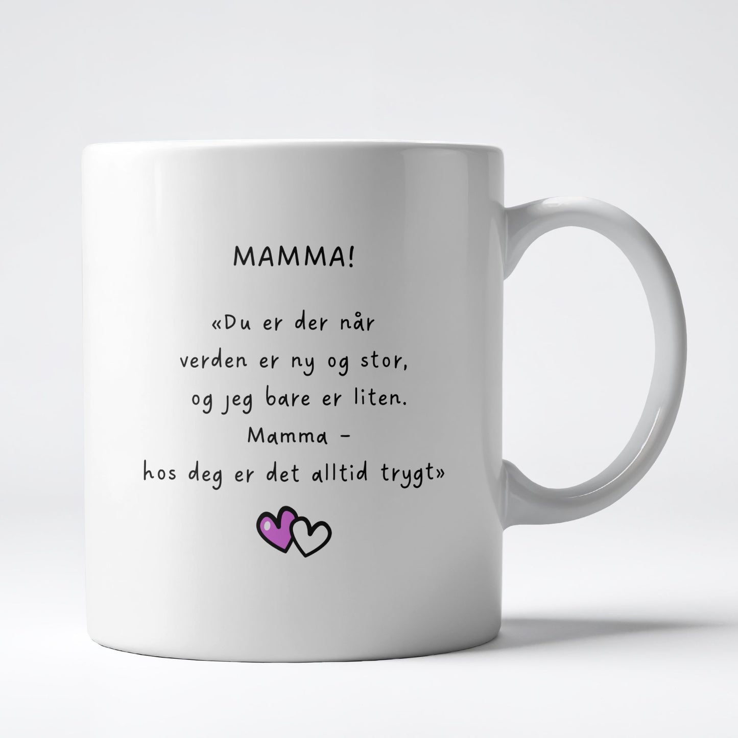 Keramikkrus med illustrasjon på én side og tekst på den andre – I will always love you mom