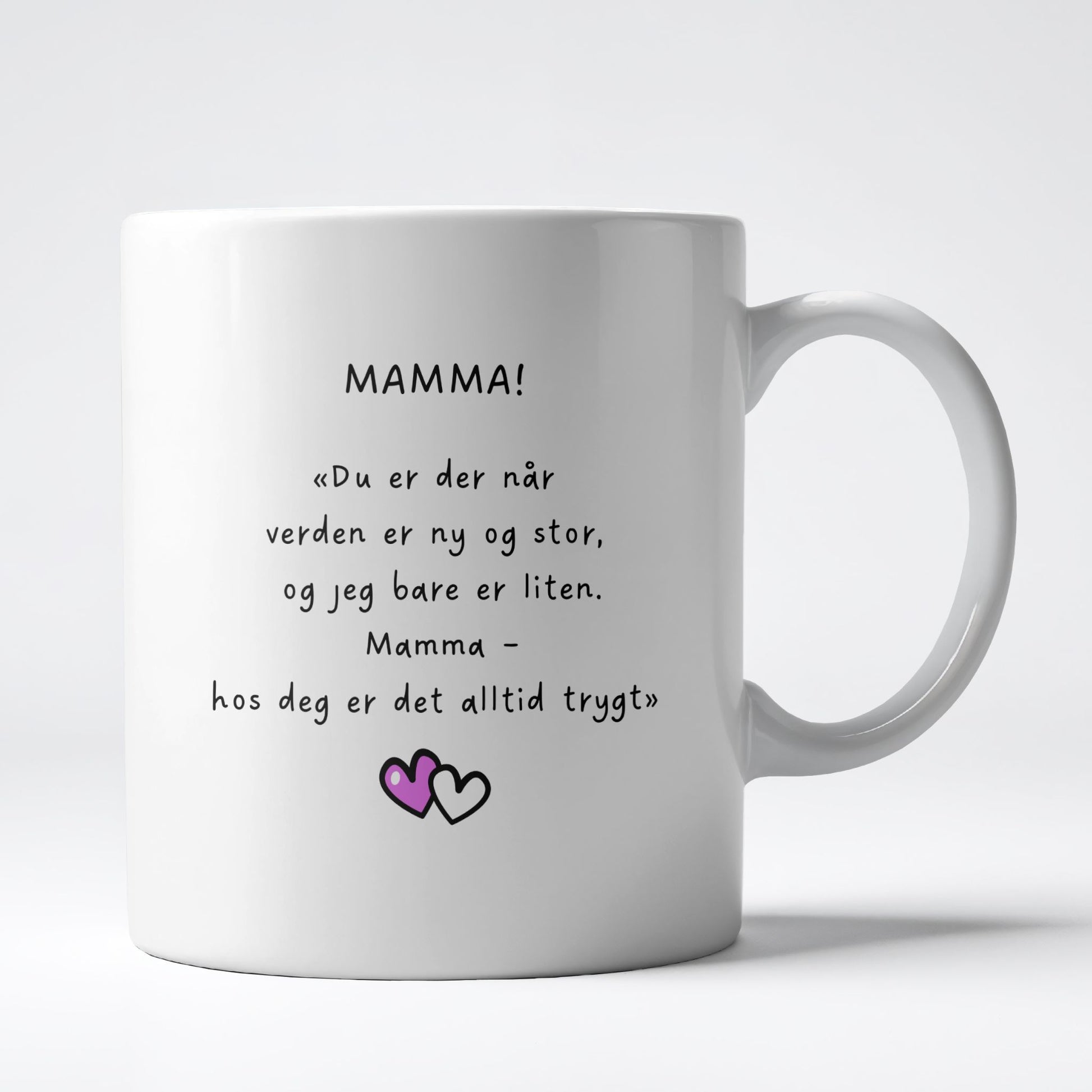 Keramikkrus med illustrasjon på én side og tekst på den andre – I will always love you mom