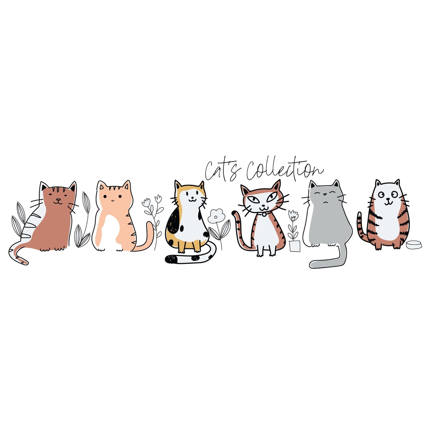Illustrerte kattemotiver brukt på Cats Collection emaljekrus