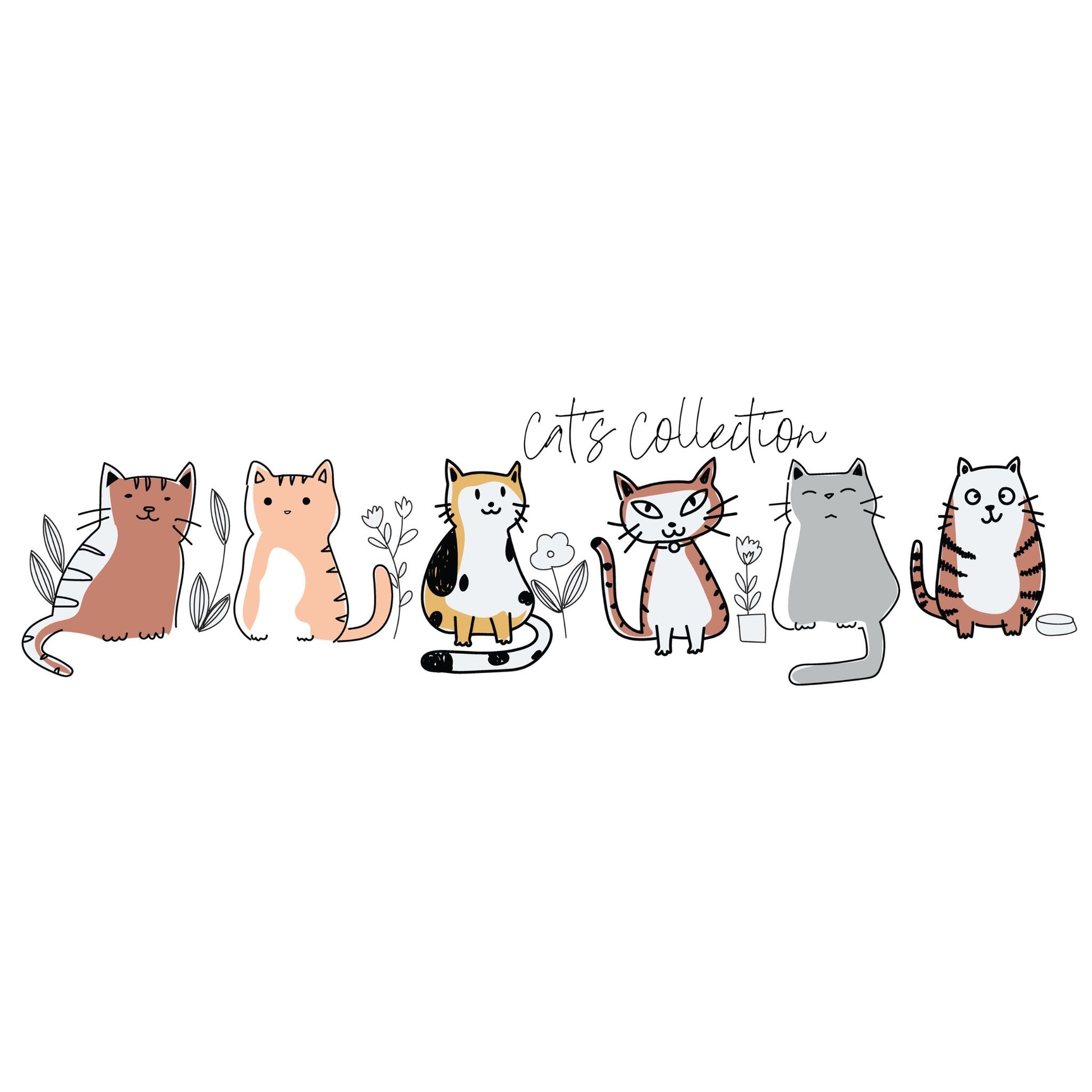Illustrerte kattemotiver brukt på Cats Collection emaljekrus