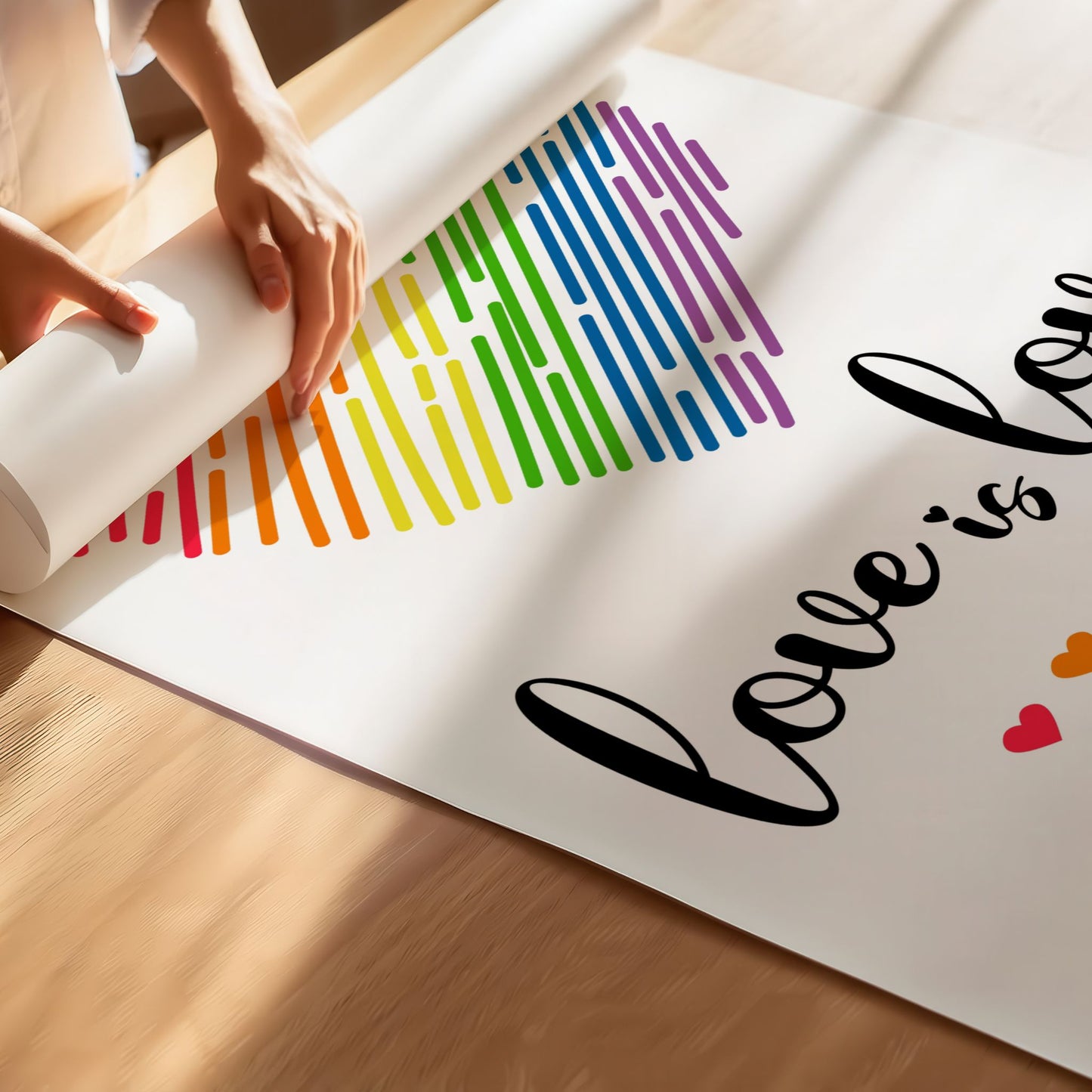 Love is Love Heart plakat trykket på premium matt plakatpapir