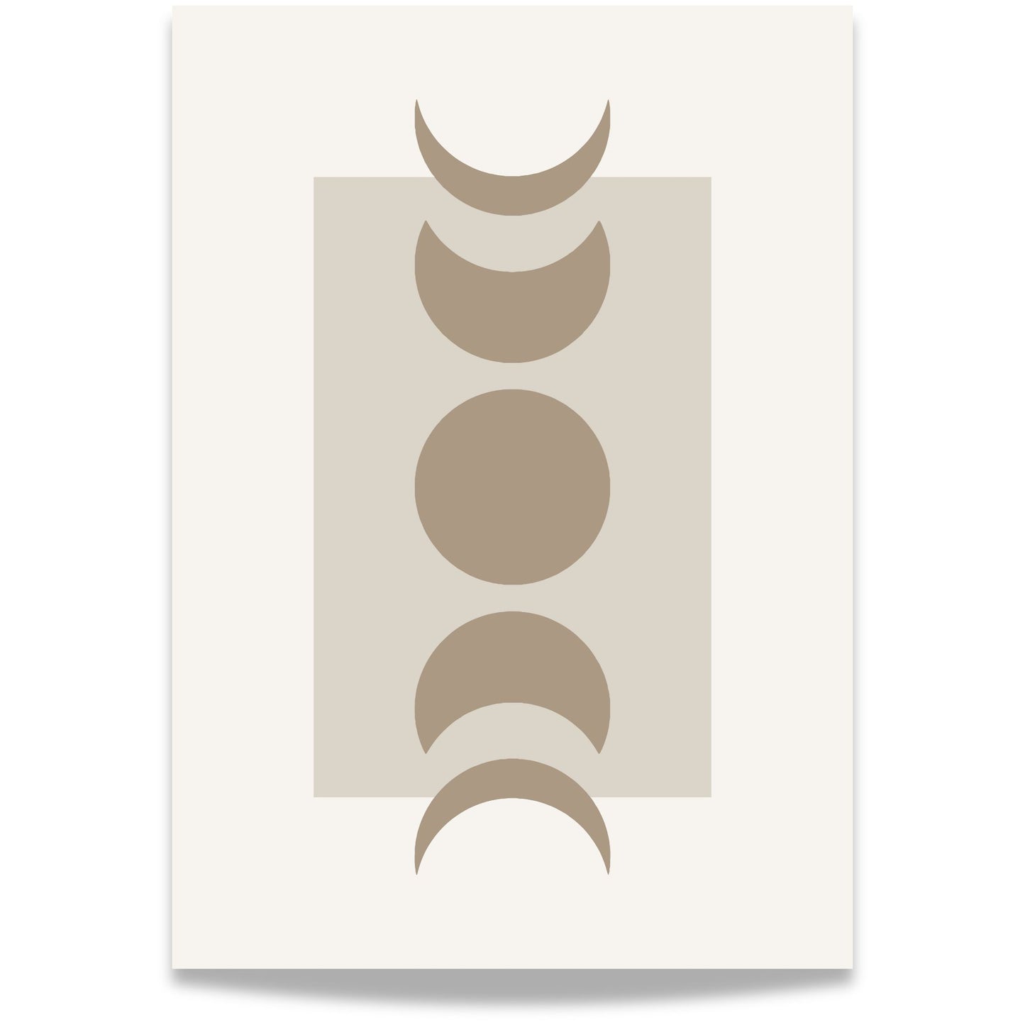 Lunar Harmony – geometrisk plakat med månefaser