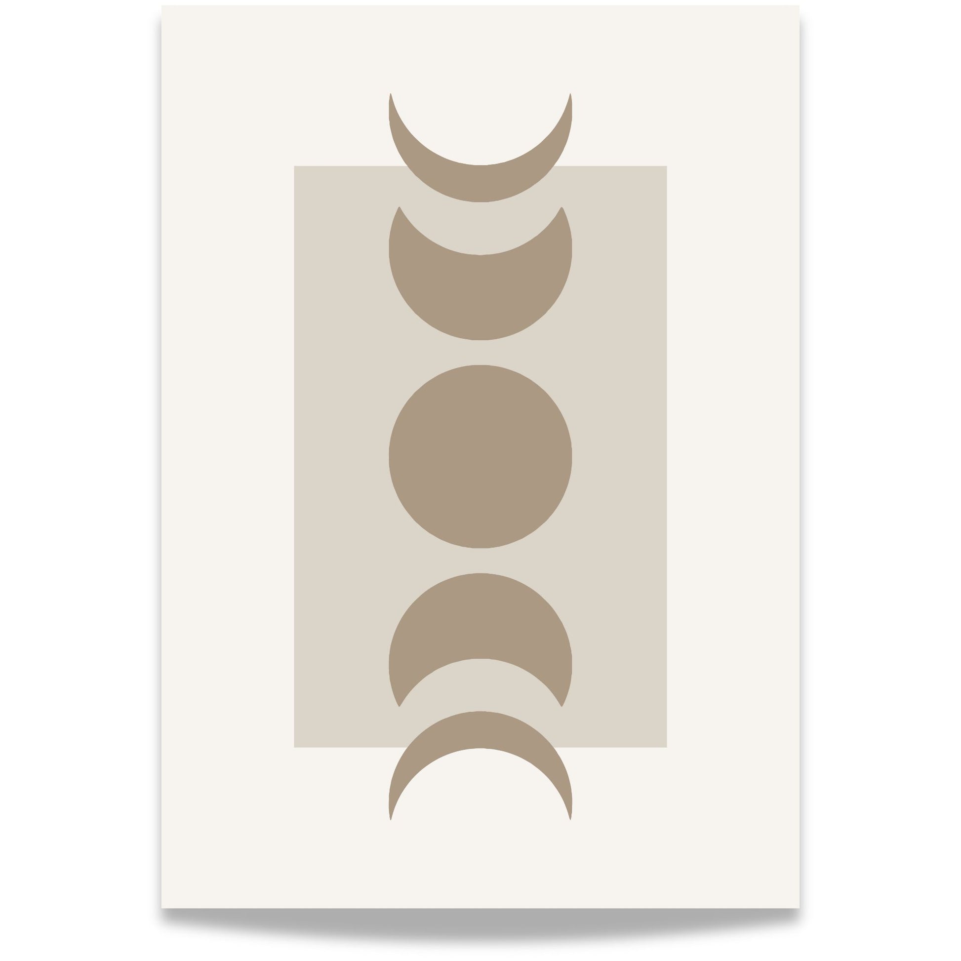 Lunar Harmony – geometrisk plakat med månefaser