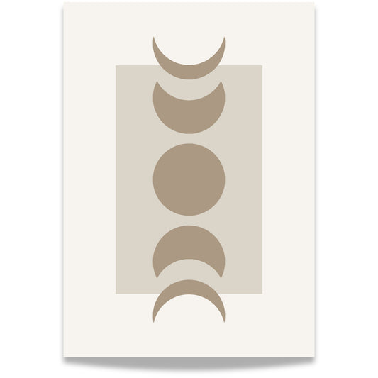 Lunar Harmony – geometrisk plakat med månefaser