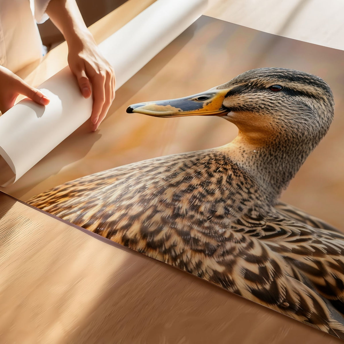 Nærbilde av Marshland Beauty trykket på matt premium papir.