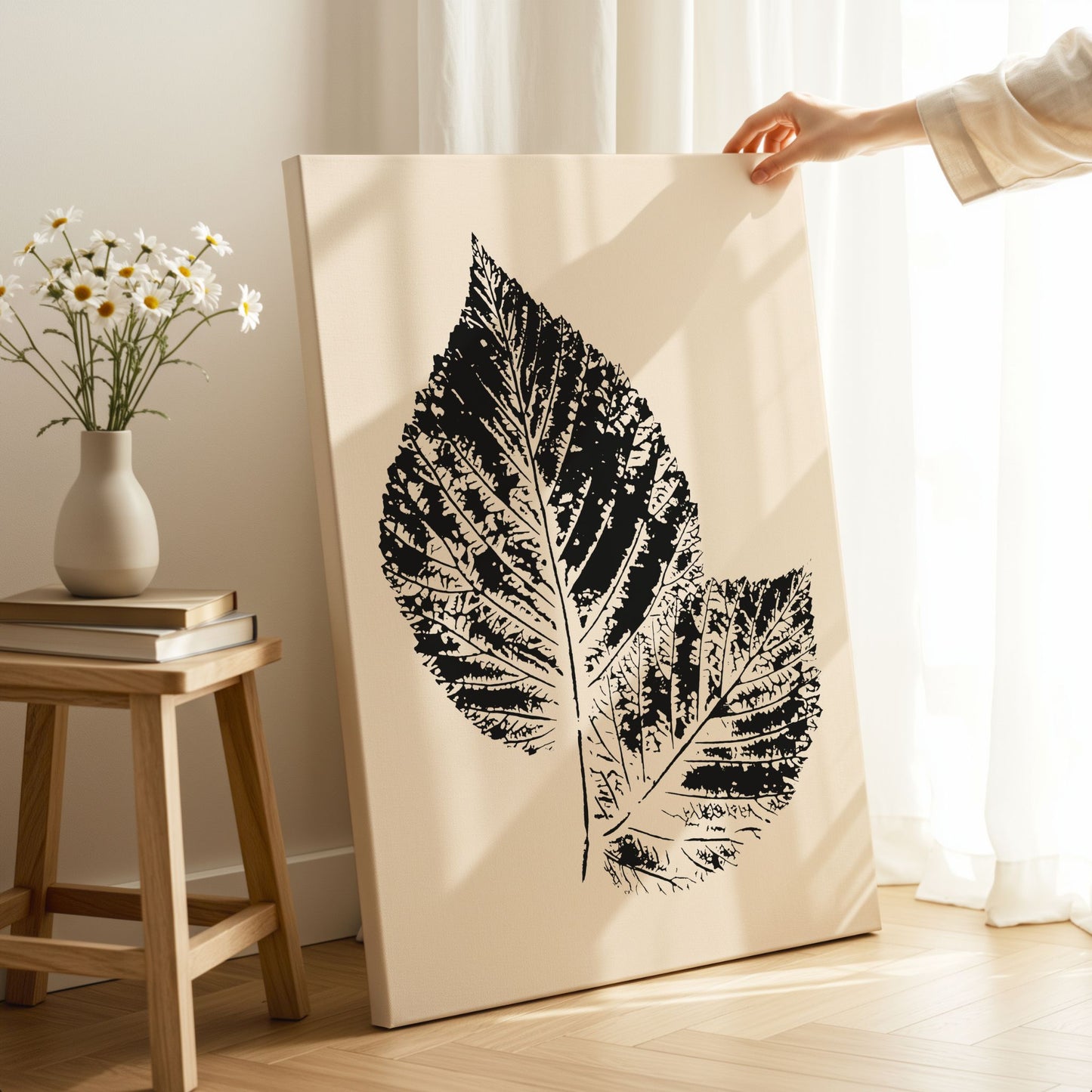 Nordic Botanical No2 trykket på lerret med naturtro tekstur og elegant uttrykk.