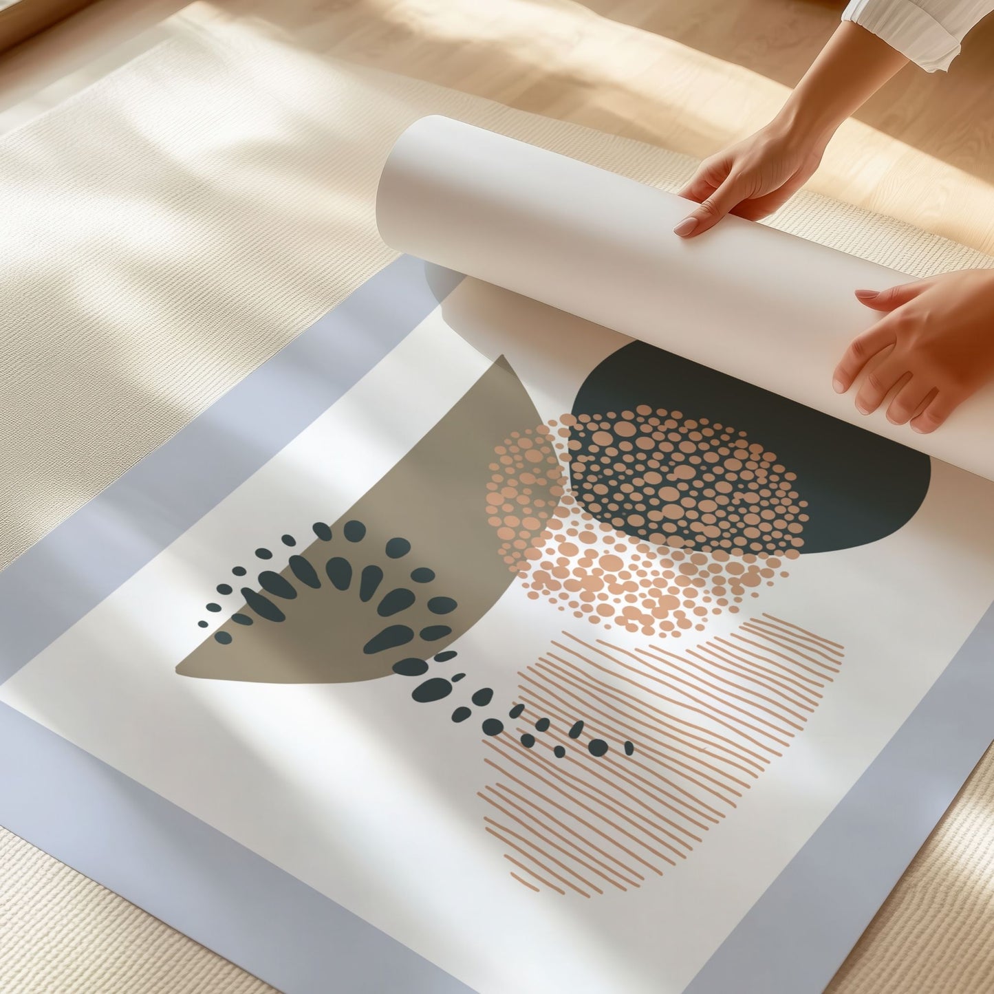 Organic Patterns No2 trykket på Premium Matt plakatpapir under utrulling