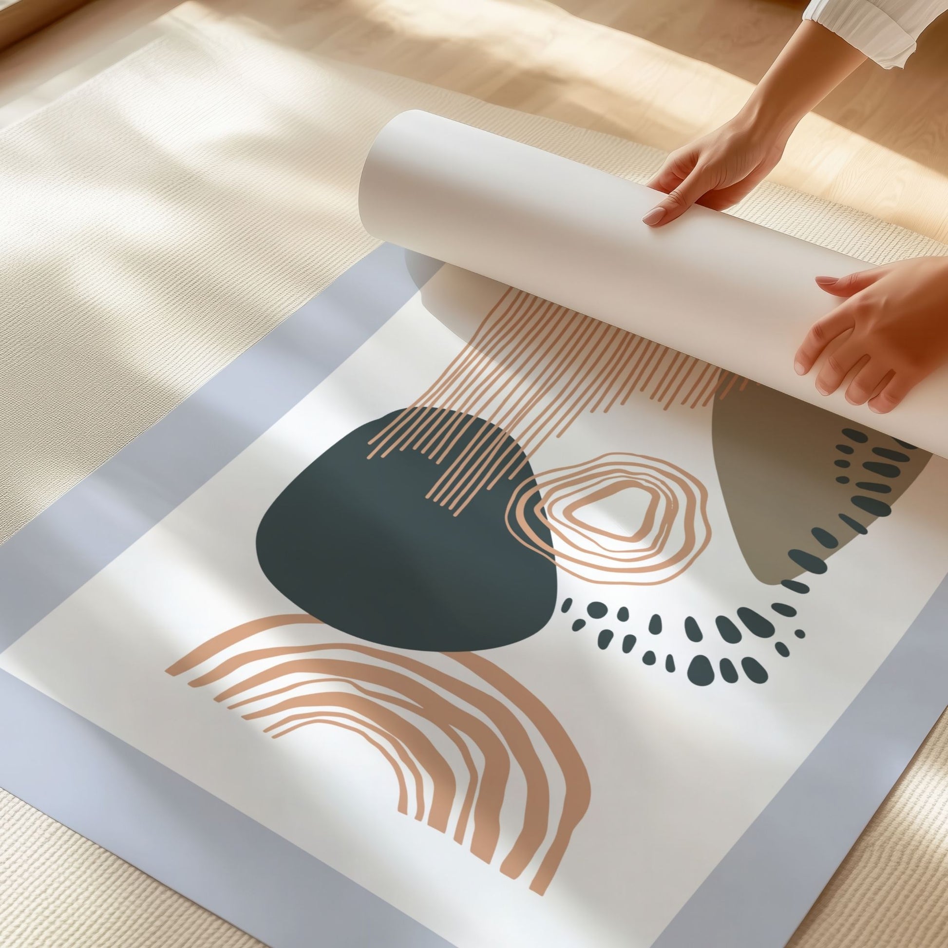 Organic Patterns No3 trykket på Premium Matt plakatpapir under utrulling