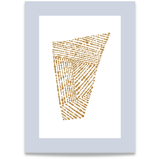 Organic Patterns No4 geometrisk plakat med grafiske linjer i varme gyldne jordtoner