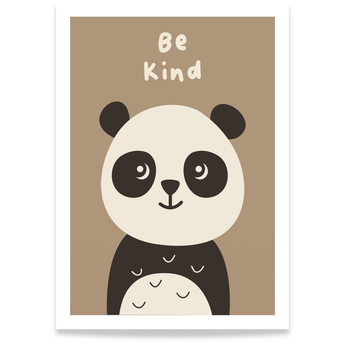 Panda plakat Be Kind til barnerom i nordisk stil 