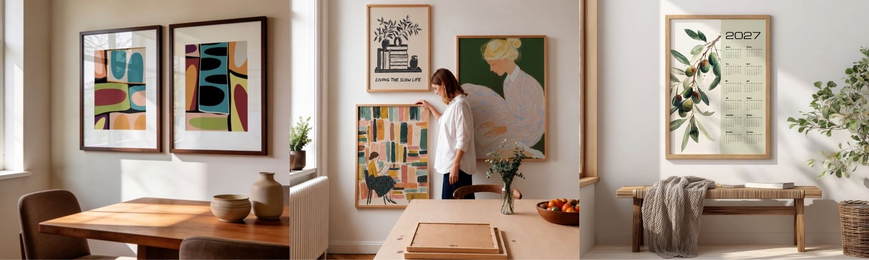 Siste nyheter fra Postergalleriet med Organdis Mosaic, Bookish Eclectic og Kalender 2027