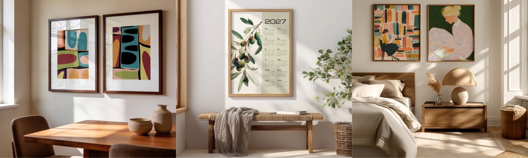 Siste nyheter fra Postergalleriet med Organdis Mosaic, Bookish Eclectic og Kalender 2027