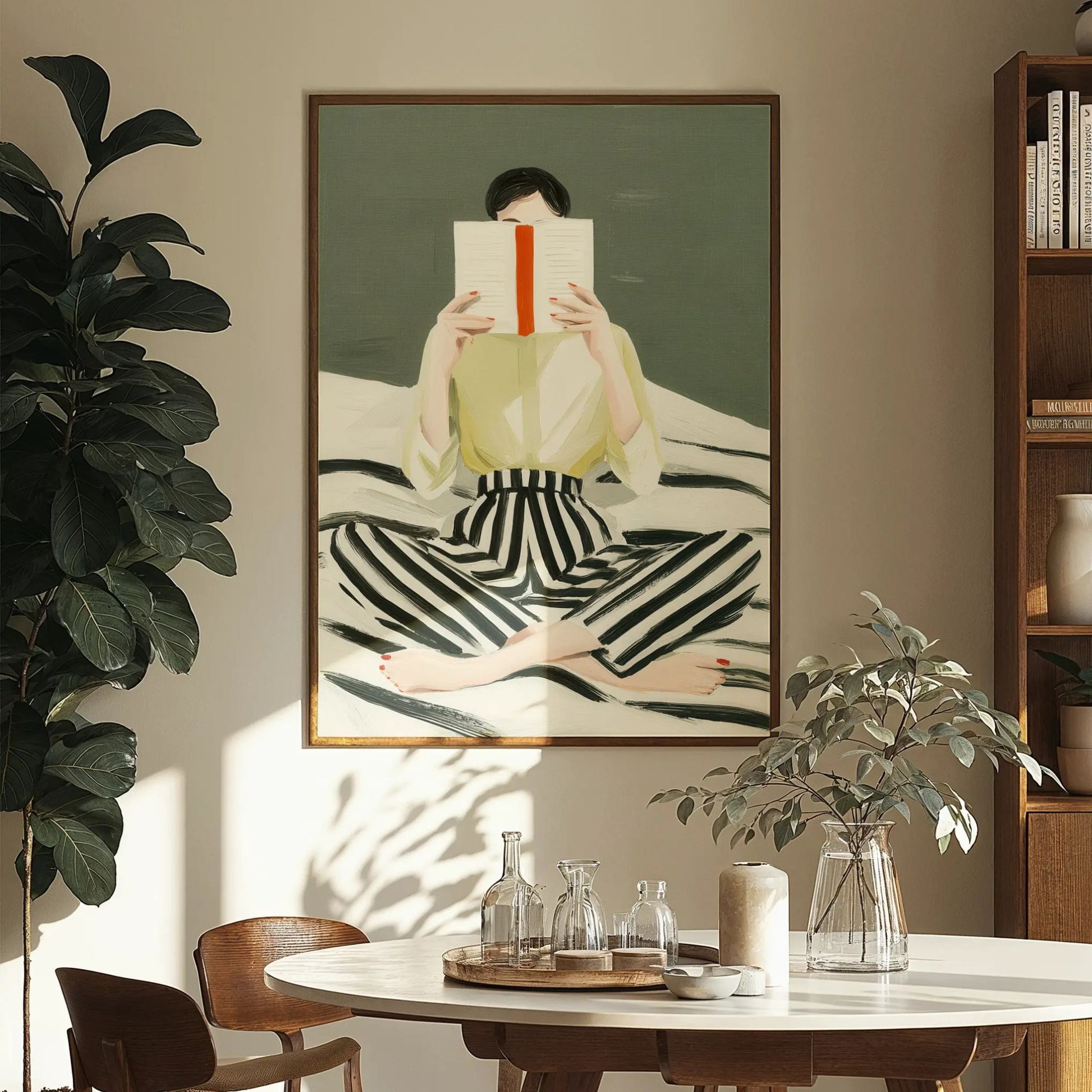 Quiet Figures – In Quiet Focus plakat med hvit kant i rolig nordisk interiør