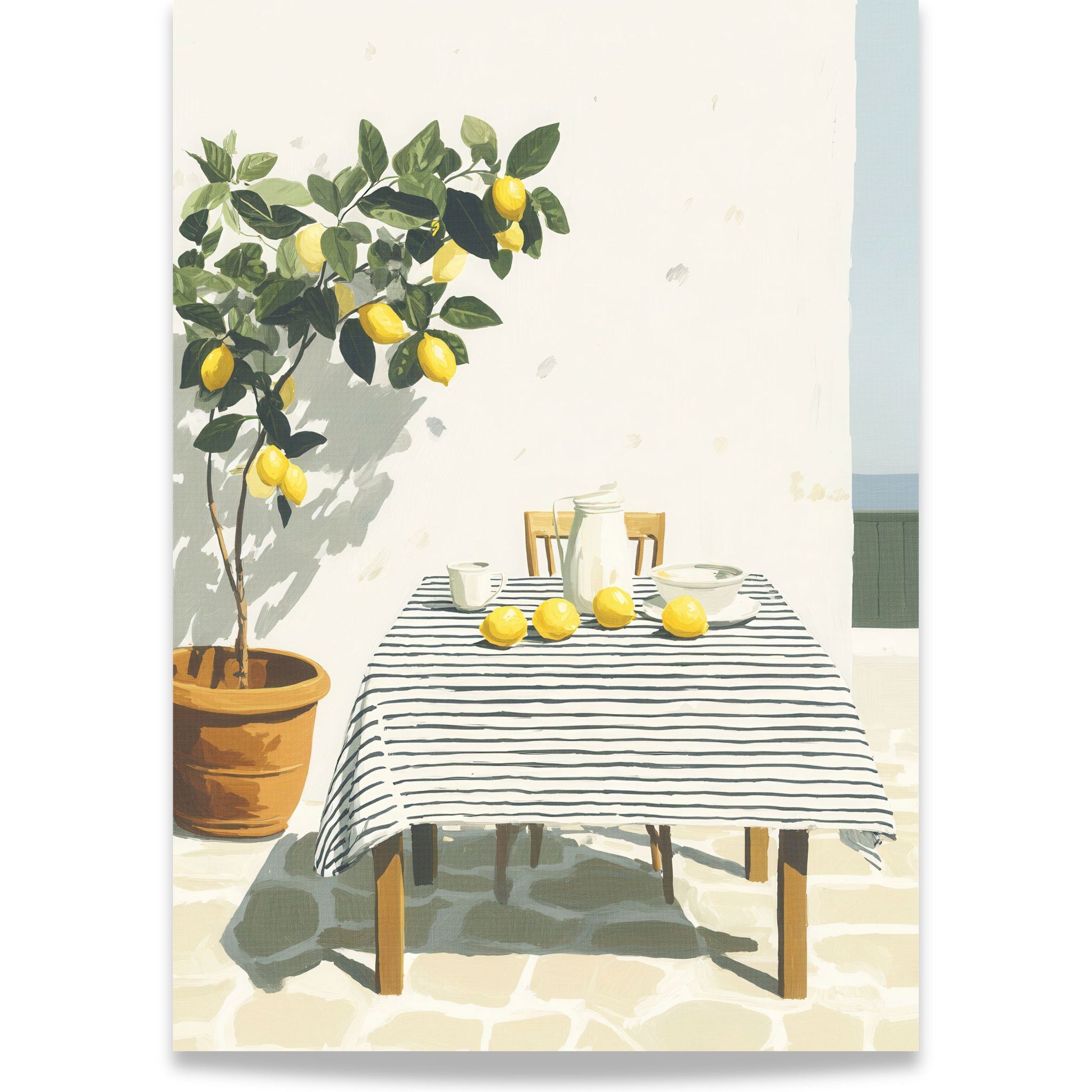 Illustrasjon med sitroner i skål, gjengitt i myke former og rolige farger fra serien Still Life & Everyday Calm