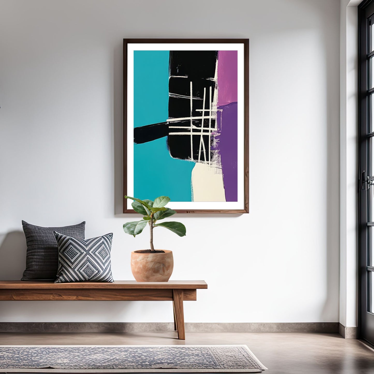 Vibrant Geometric Art No2 som moderne blikkfang på vegg