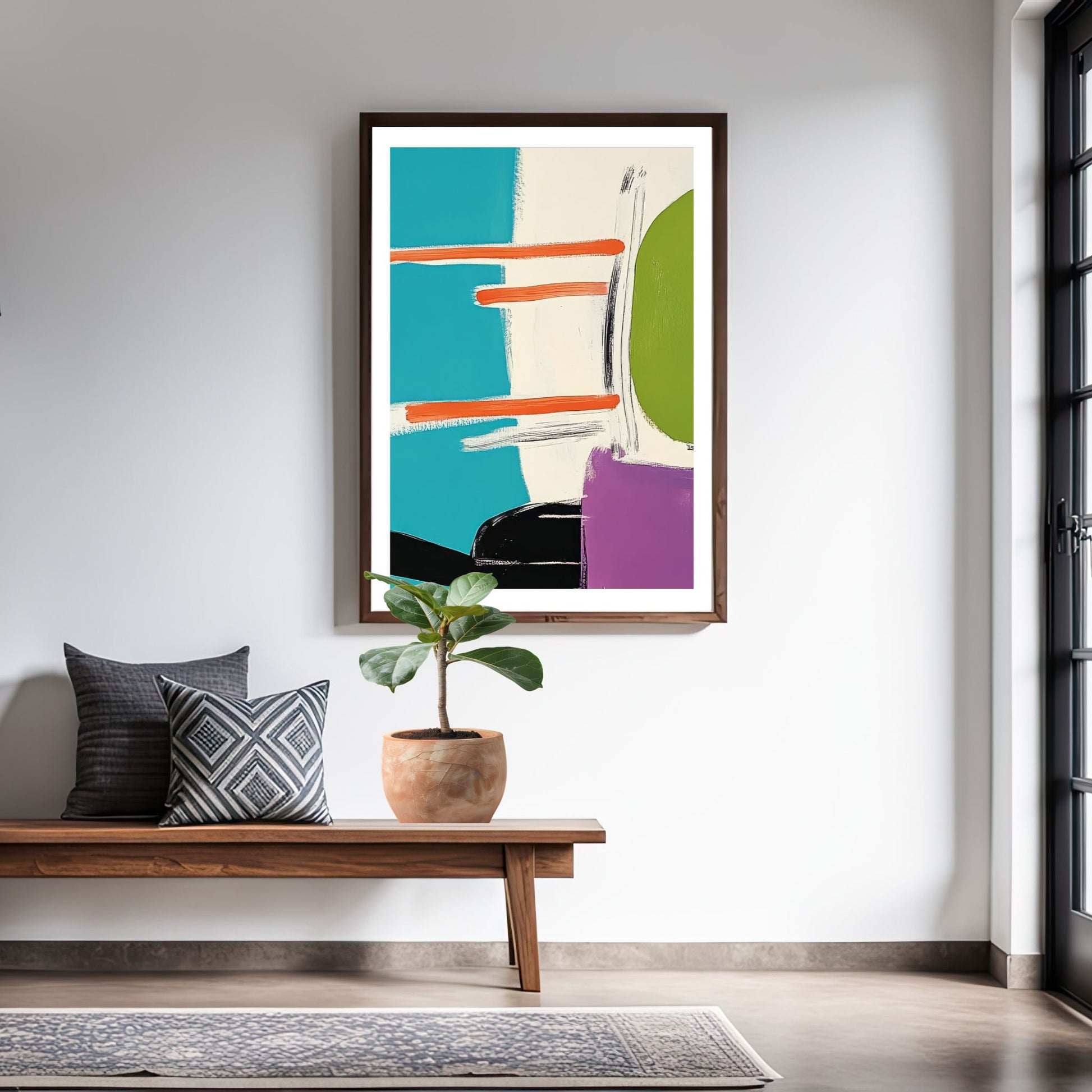 Vibrant Geometric Art No3 som moderne veggkunst i stue